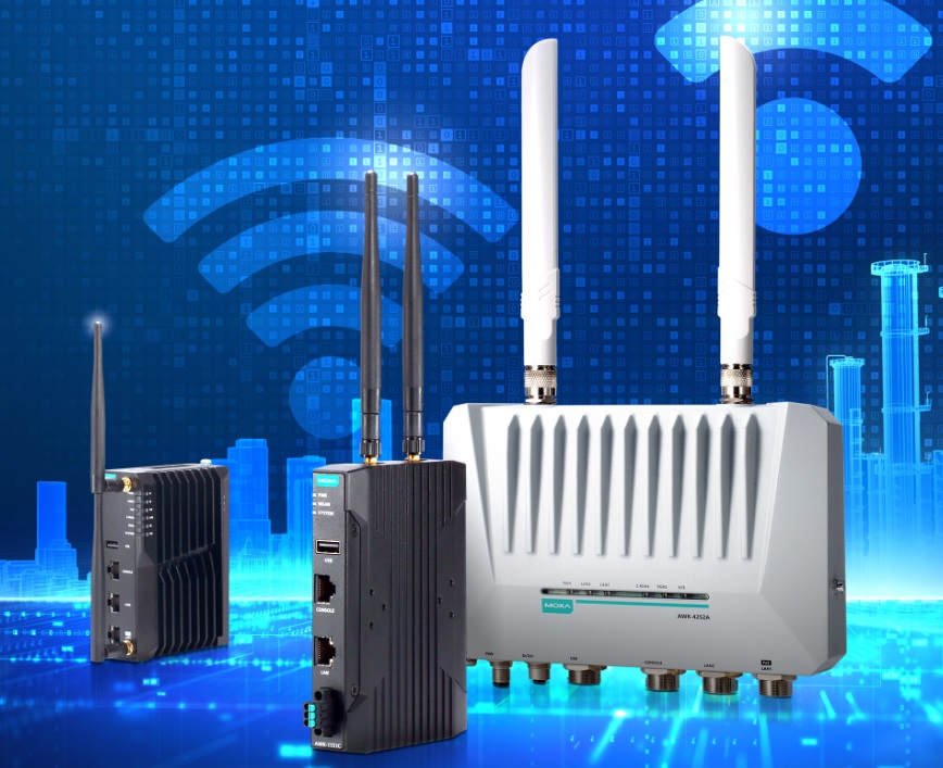 Met de AP/Bridge/Client-oplossingen AWK-3252A, AWK-4252A en AWK-1151C introduceert Moxa een nieuwe generatie draadloze industriële netwerkoplossingen.